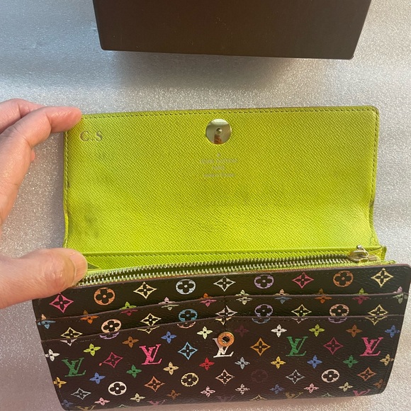 Louis Vuitton Monogram Multicolor Sarah Wallet Black Green - Picture 6 of 14